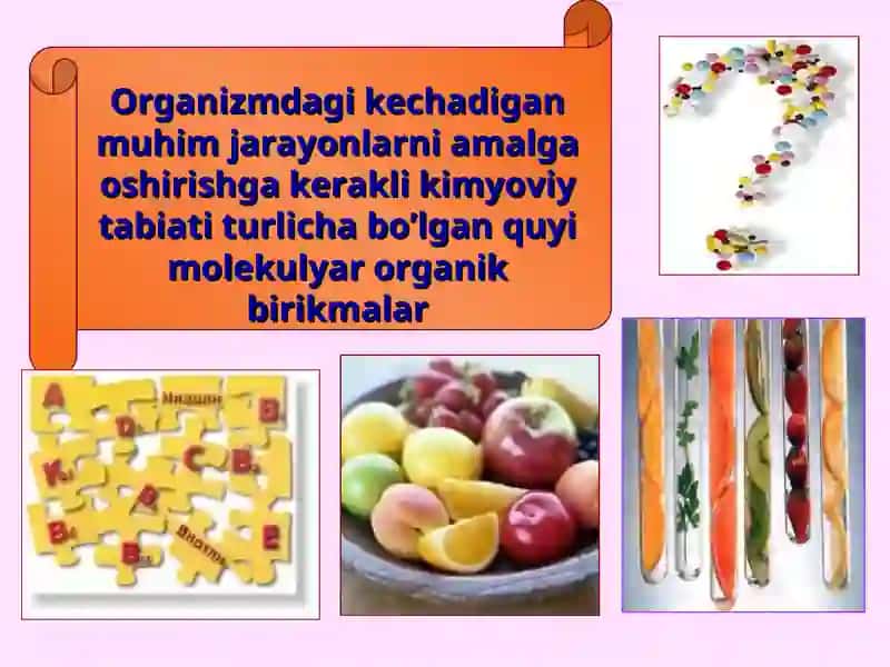 VITAMINLAR KLASIFIKATSIYASI 2