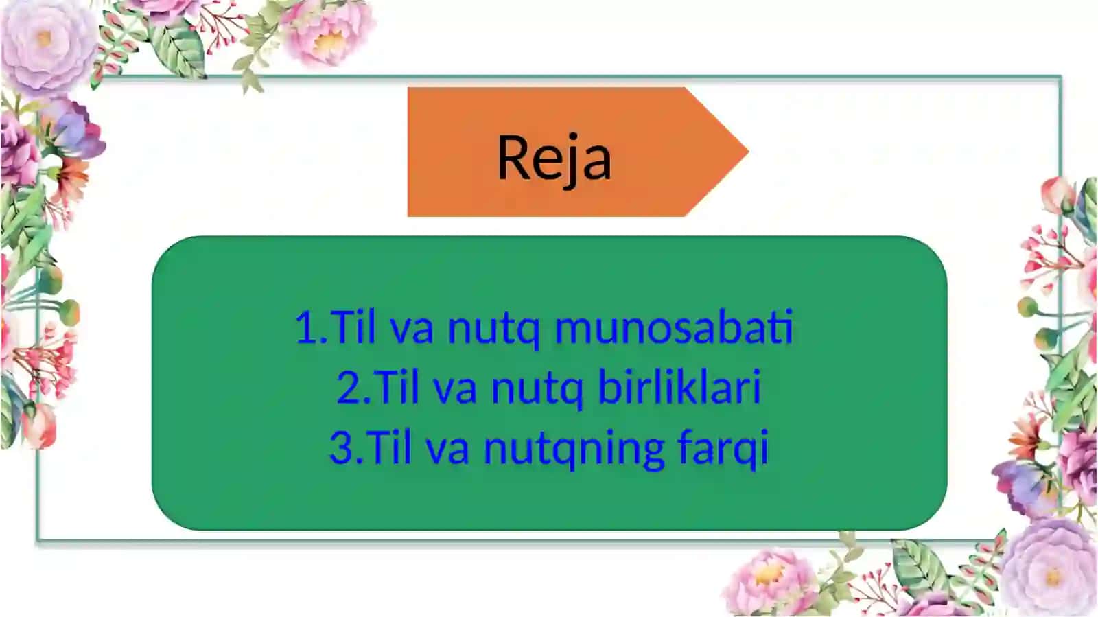 Til va nutq munosabati. Til va nutq birliklari 2