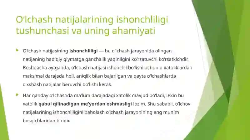 O‘lchash natijalarining ishonchli ehtimolligini aniqlash 2