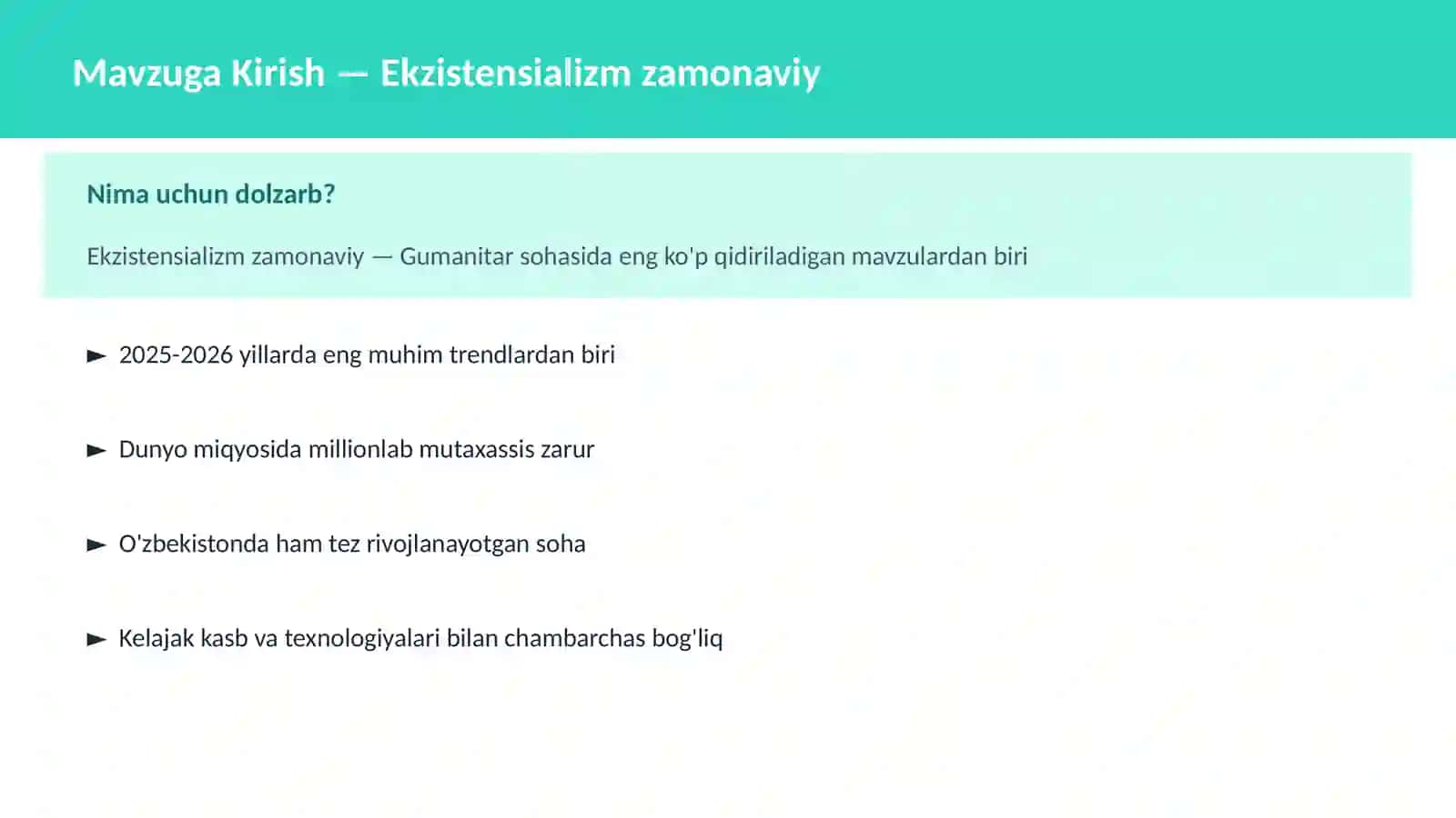 Ekzistensializm zamonaviy 2