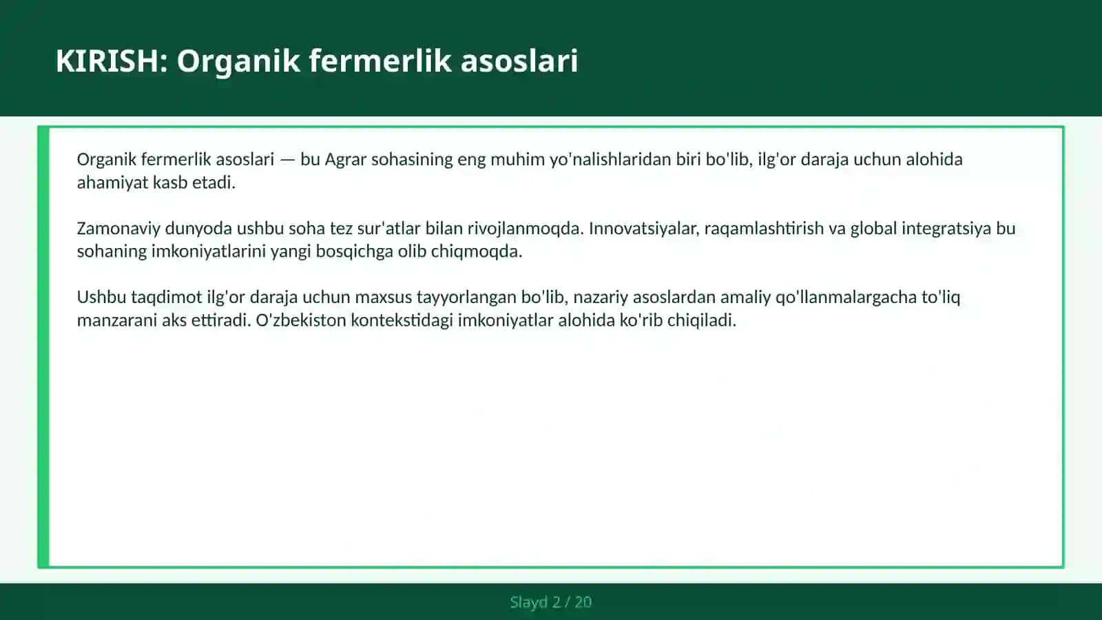 Organik Fermerlik Asoslari 2