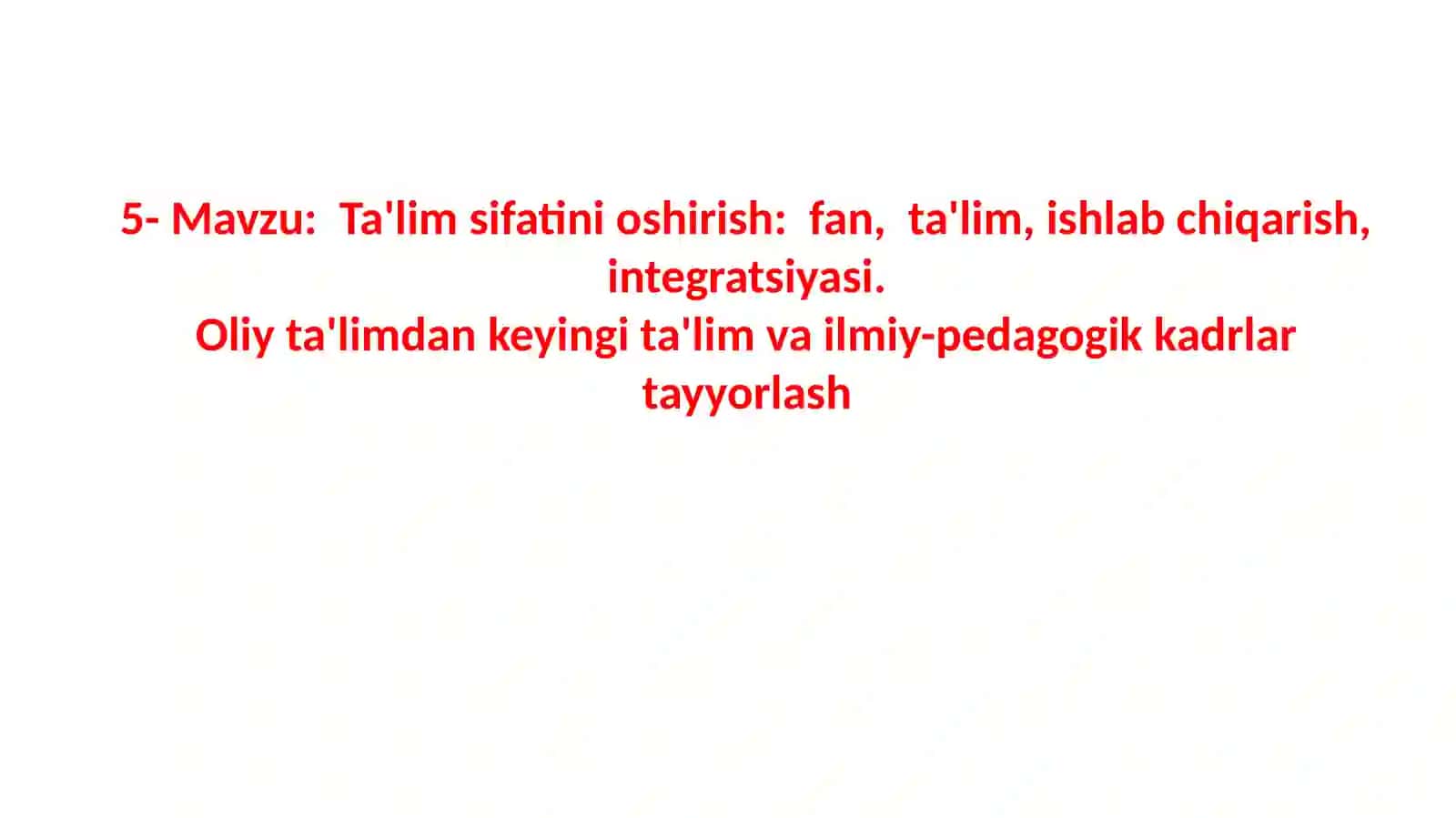 Ta'limning integratsiya jarayoni 2
