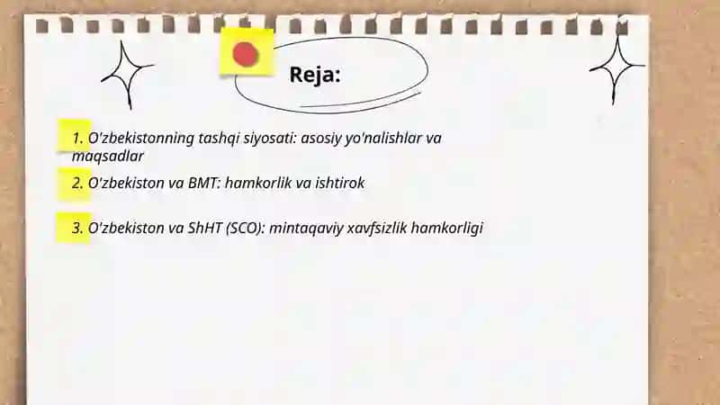 O'zbekiston va jahon hamjamiyati 2