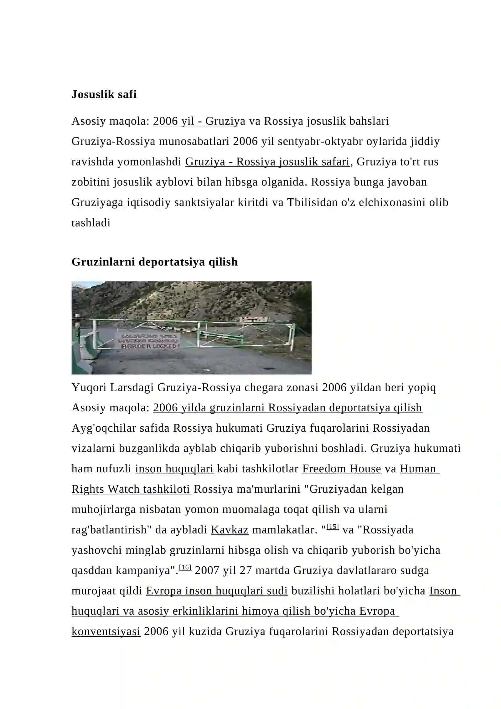 Rossiya Gruziya munosabatlari 2