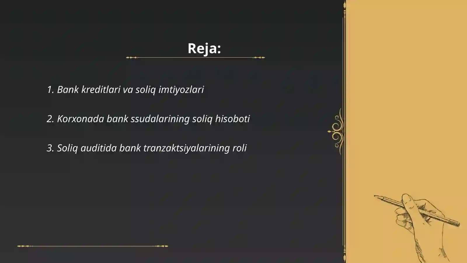 Bank kreditlari va soliq imtiyozlari 2