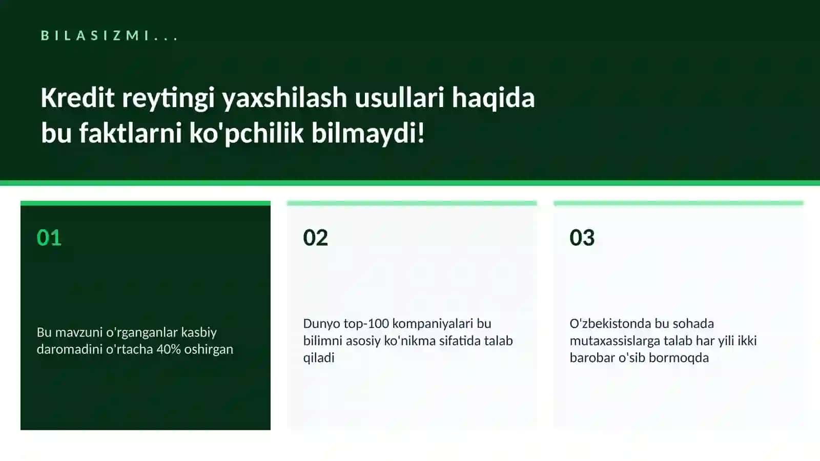 Kredit reytingi yaxshilash usullari 2