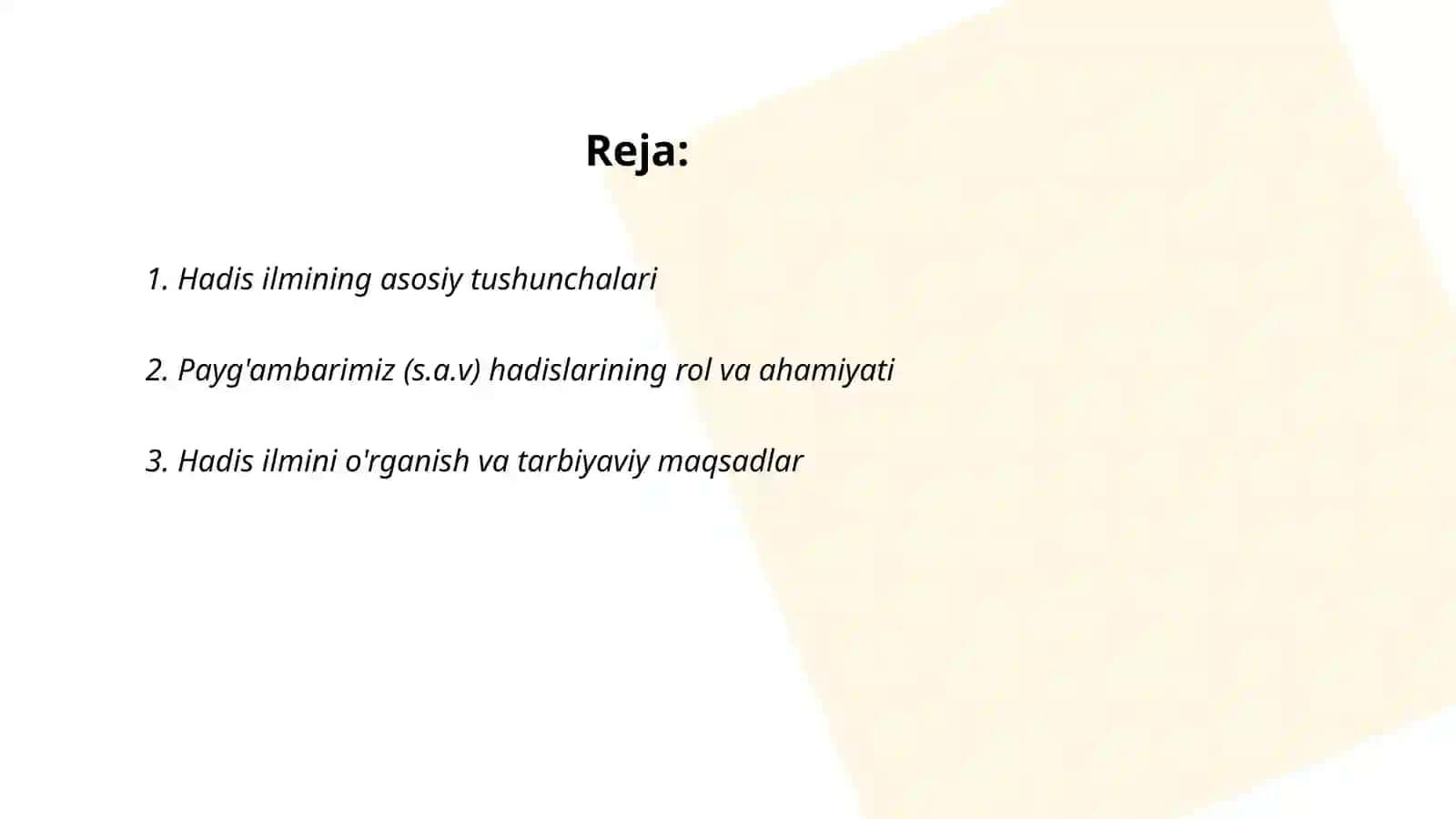 Hadislar.Hadis ilmining tarbiyaviy ahamiyati 2