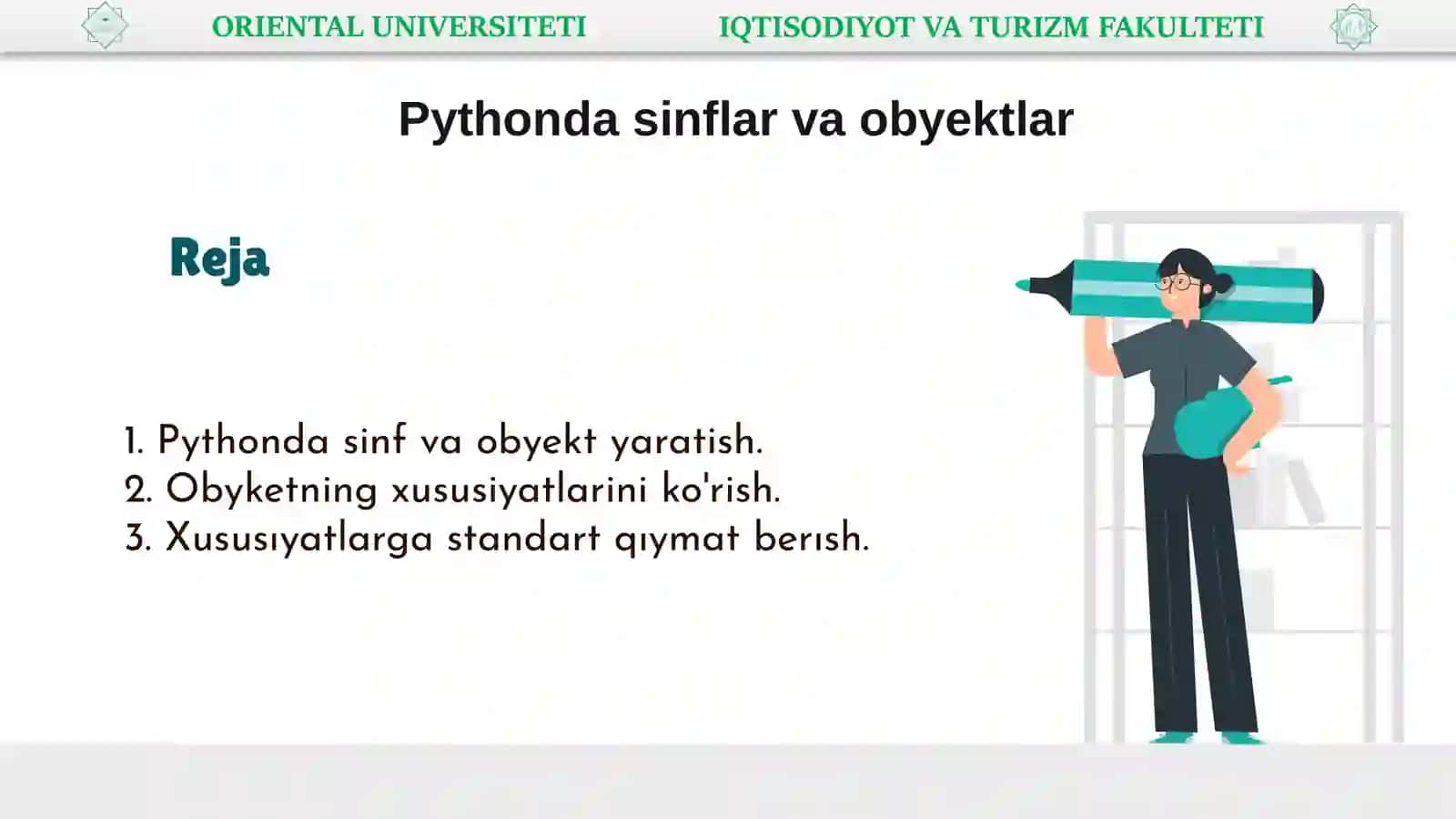 Pythonda sinflar va obyektlar 2