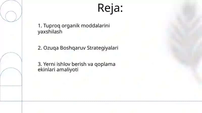 Tuproq unumdorligi va strukturasini yaxshilashga qaratilgan tadbirlar 2
