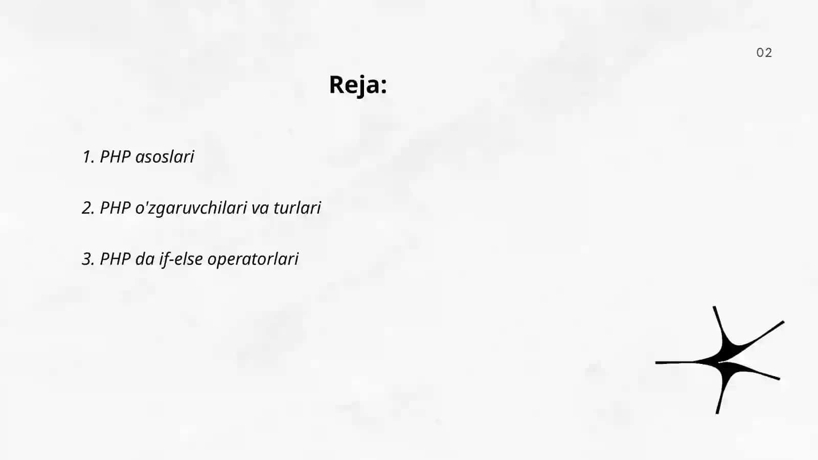 PHP tilida web sahifa yaratish 2