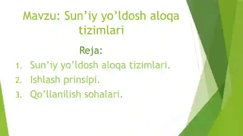 Sun’iy yo’ldosh aloqa tizimlari 2