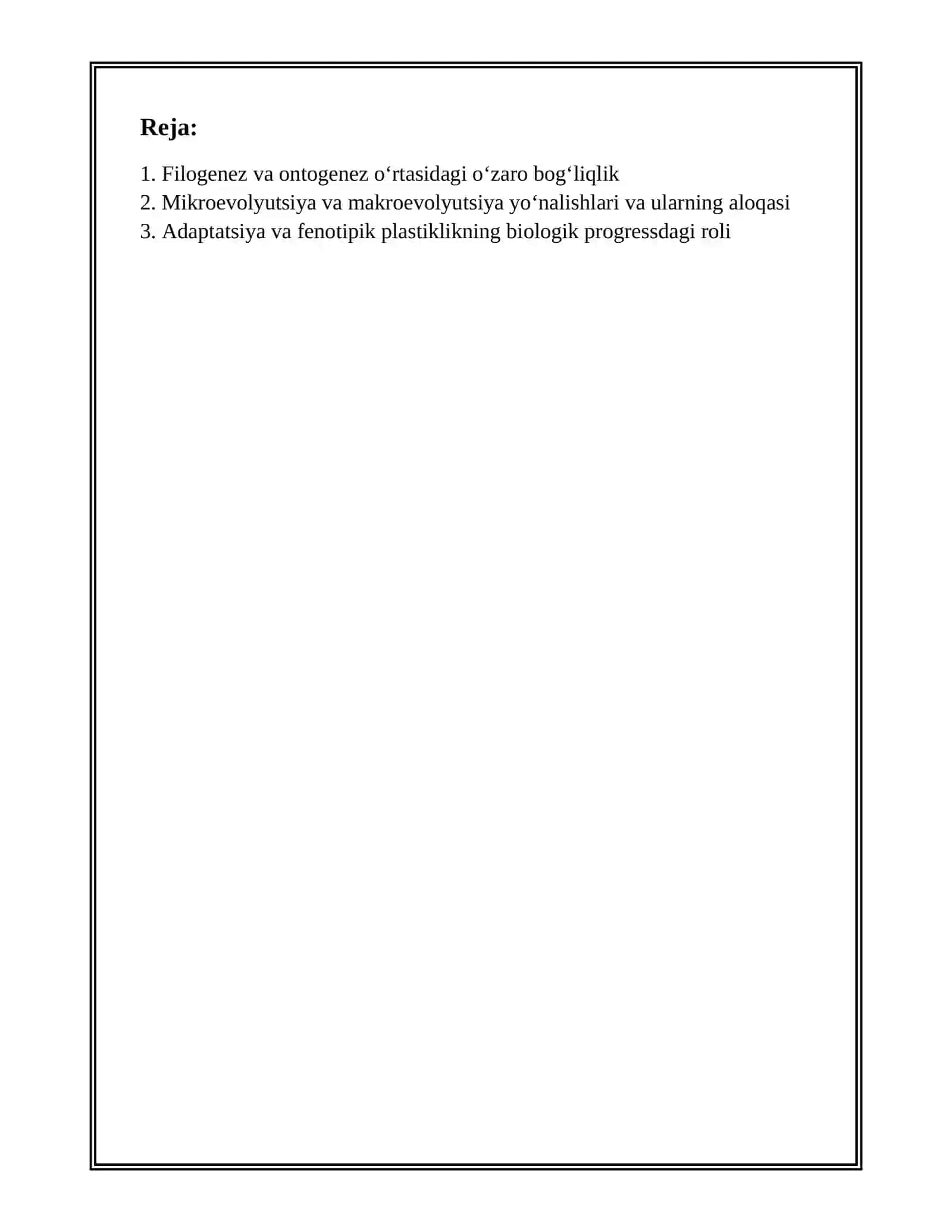 BIOLOGIK PROGRESSNING TURLI YOʻNALISHLARI OʻRTASIDAGI OʻZARO BOGʻLIQLIK 2
