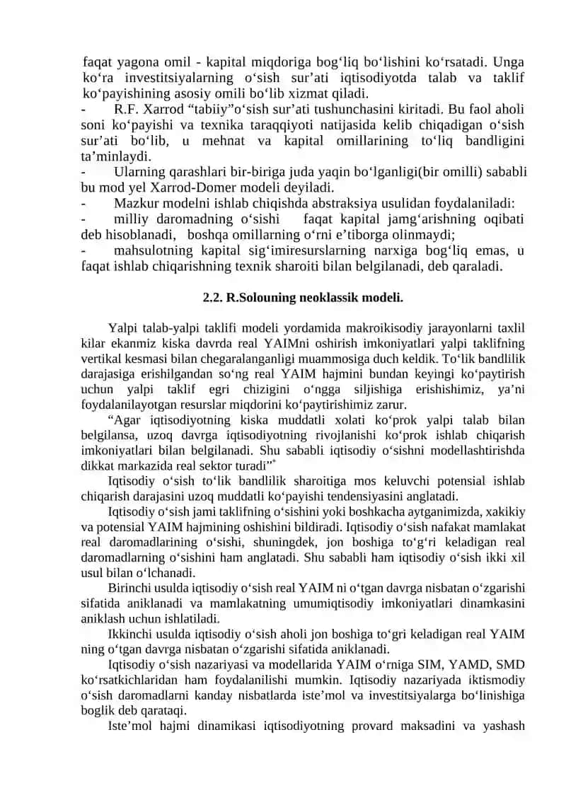 2 mavzu. Solou modeli 2