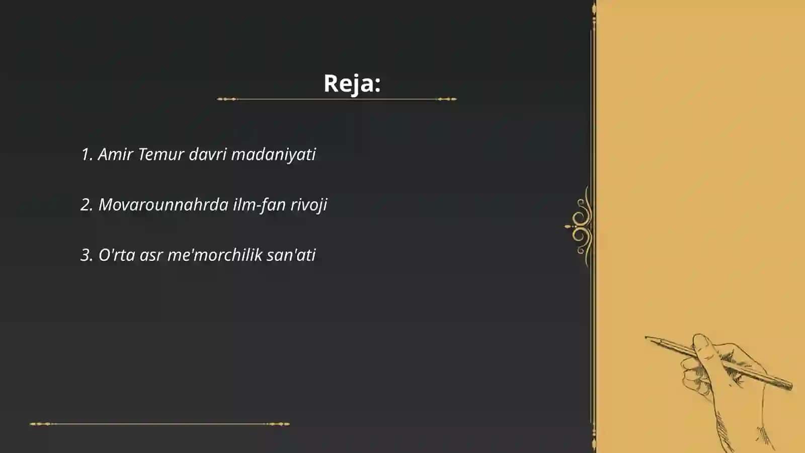 Amir Temur davri madaniyati 2
