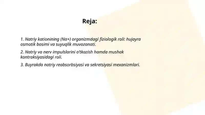 Natriy kationining (Na+) 2