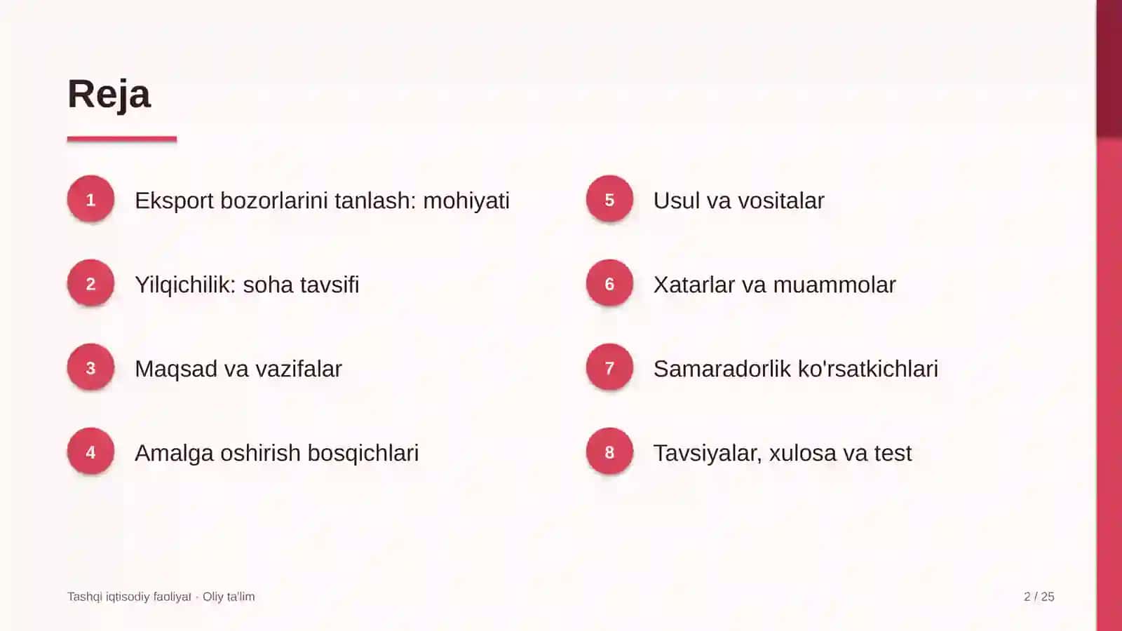 Yilqichilikda eksport bozorlarini tanlash 2