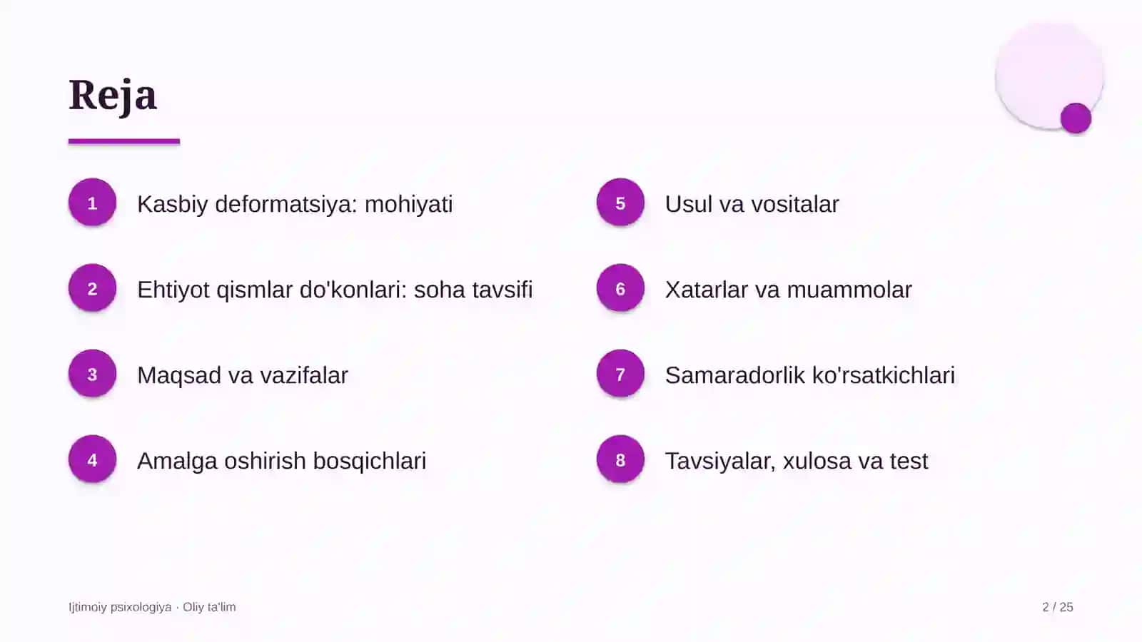 Ehtiyot qismlar do'konlarida kasbiy deformatsiya 2