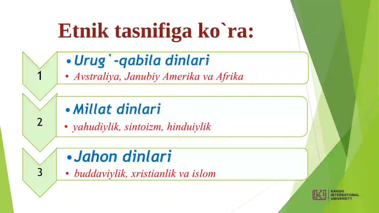 Milliy dinlar 2