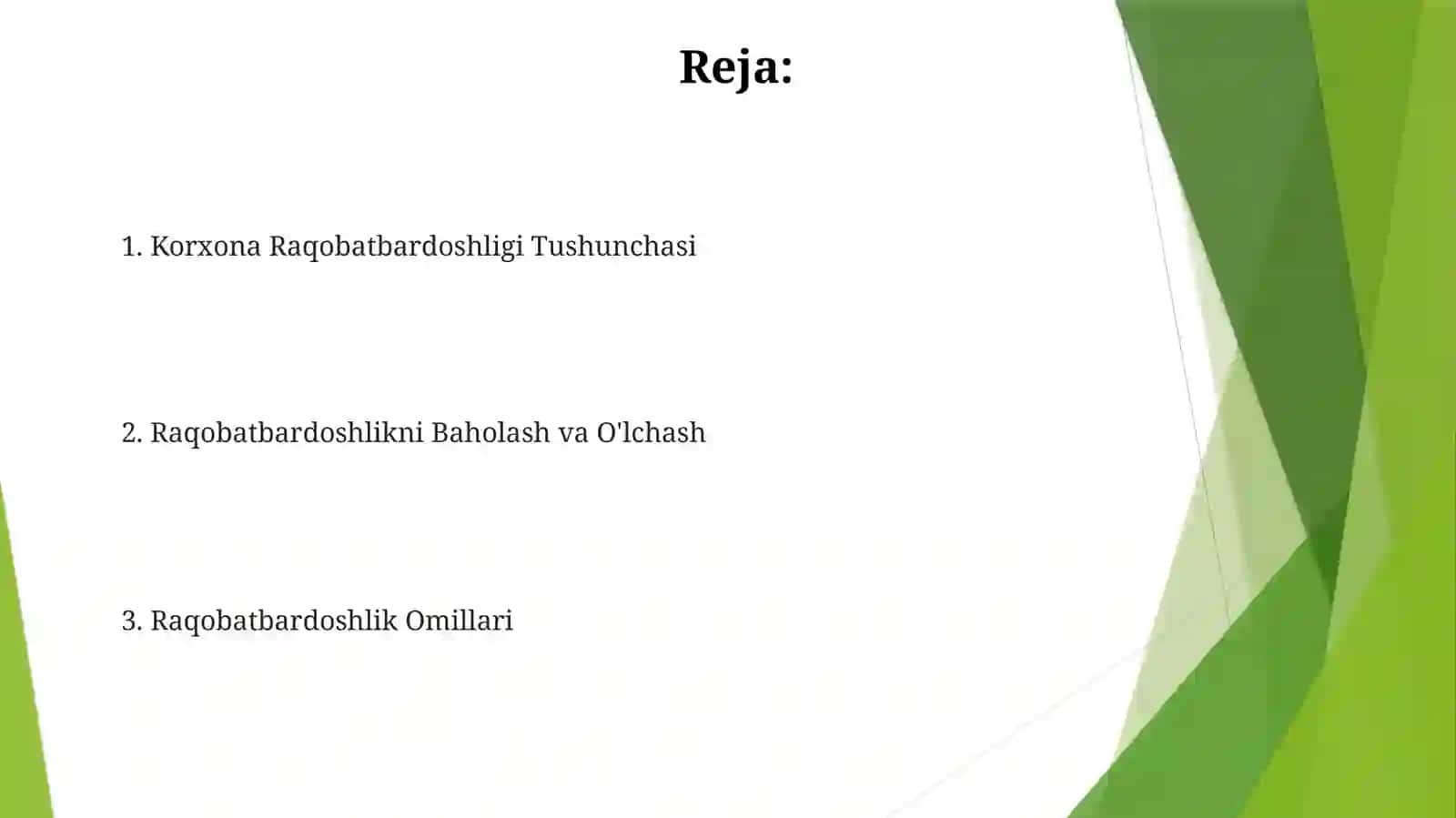 Raqobatbardoshlik Omillari 2