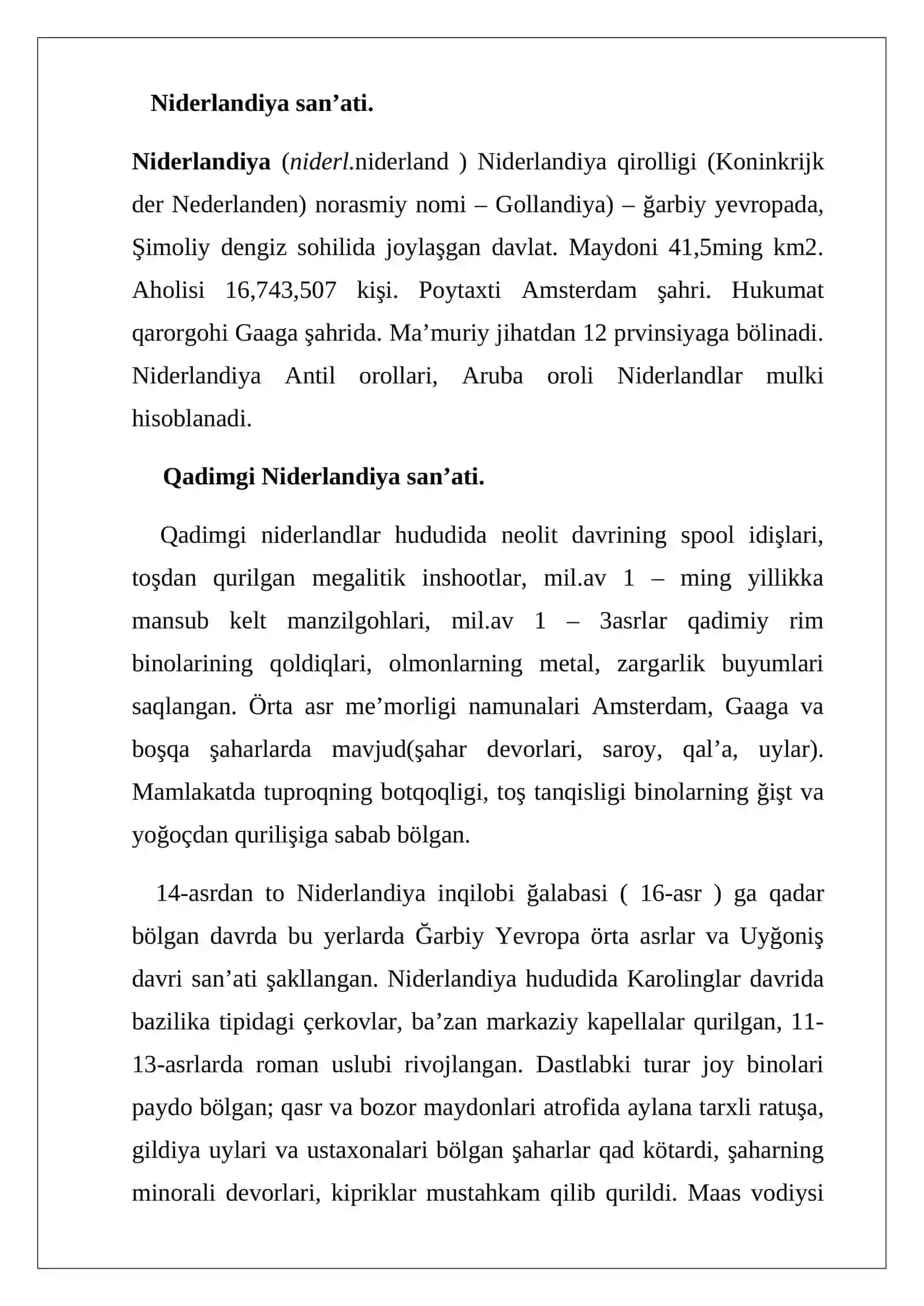 Niderlandiya san'ati 2