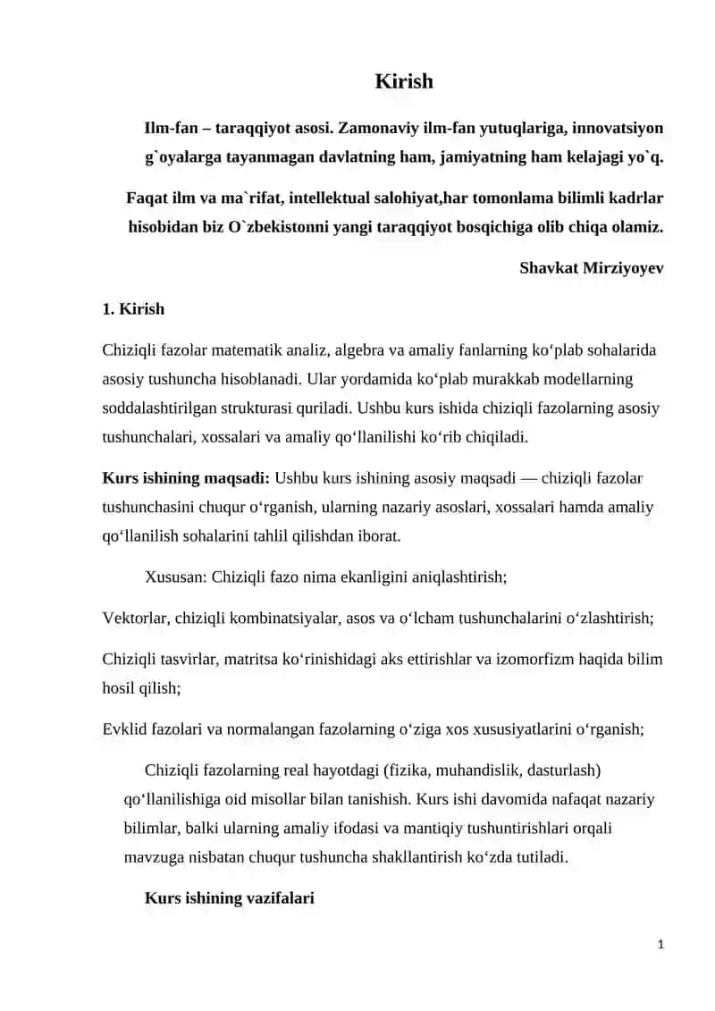 Chiziqli fazolar 2