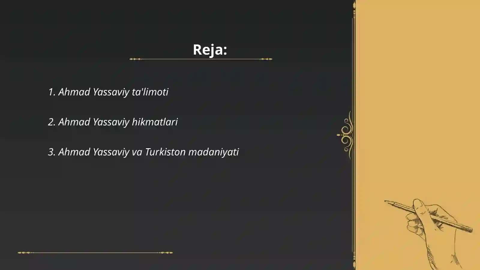 Ahmad Yassaviy Ta'limoti 2