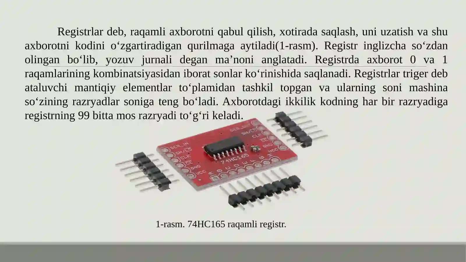 Registr, coder va decoderlar 2