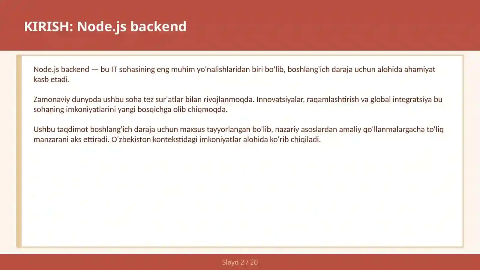 Node.js backend 2