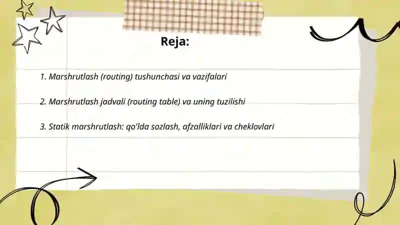 Marshrutlash(routing) nima va ishlash mexanizmi 2