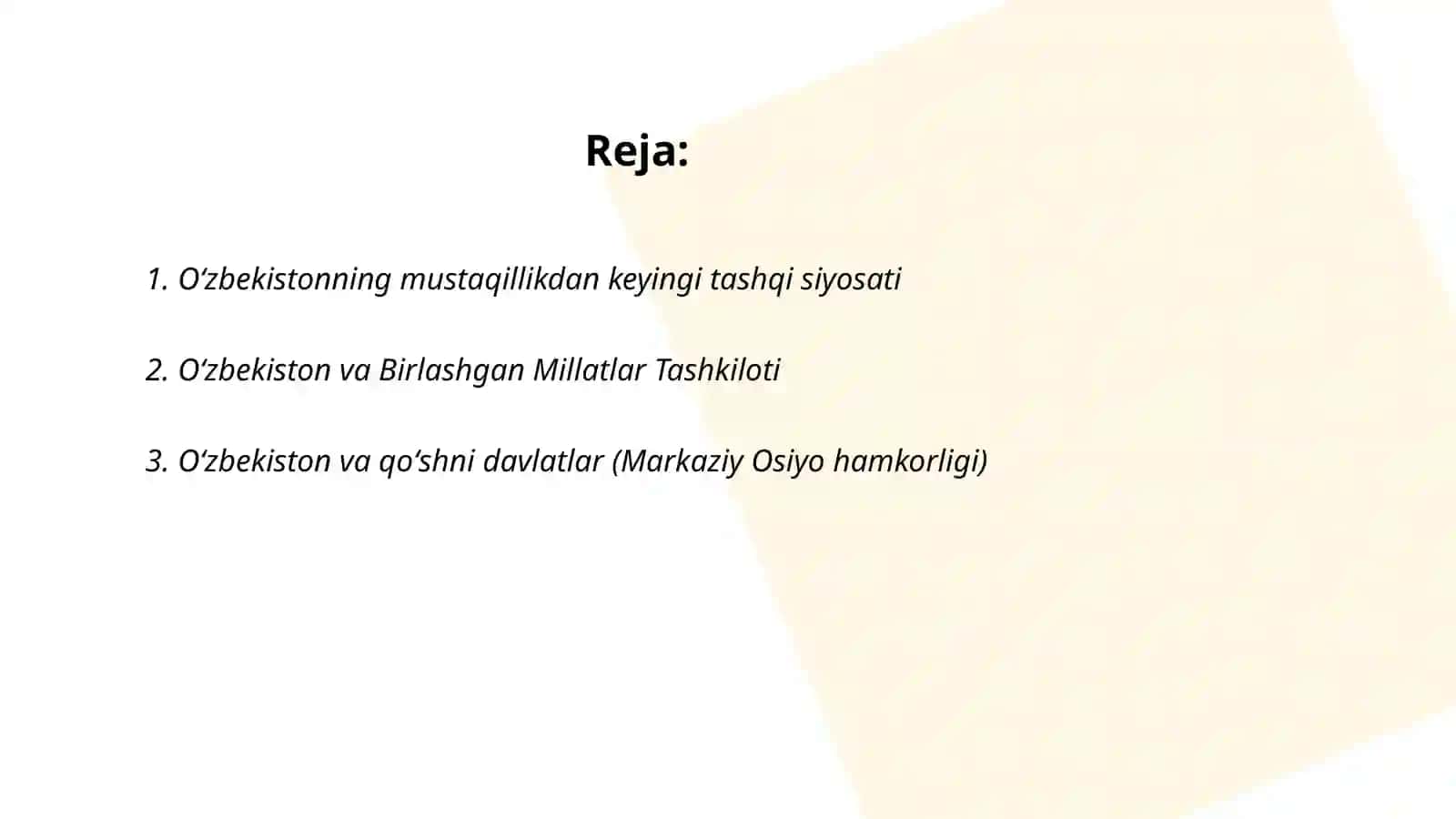 O'zbekiston va jaxon hamjamiyati 2