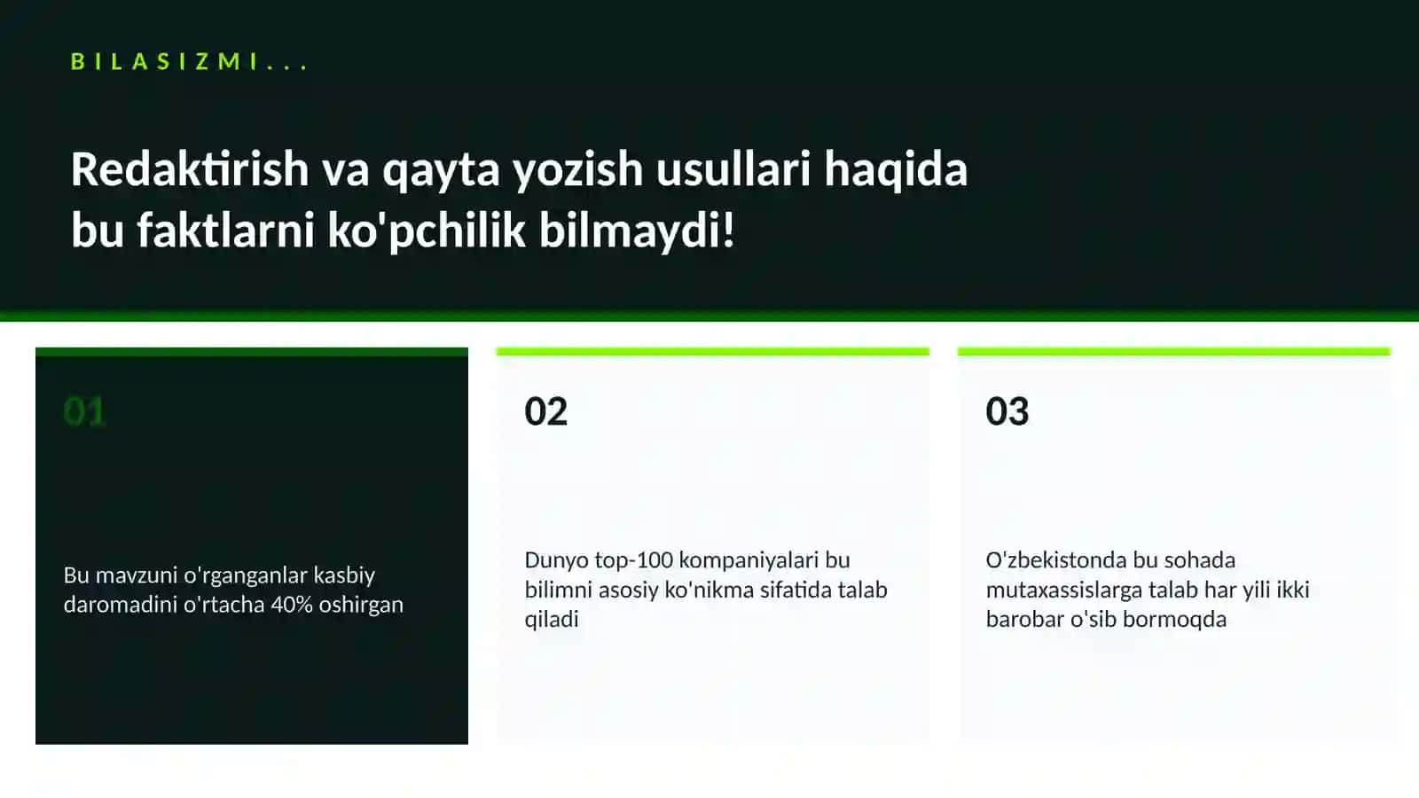 Redaktirish va qayta yozish usullari 2