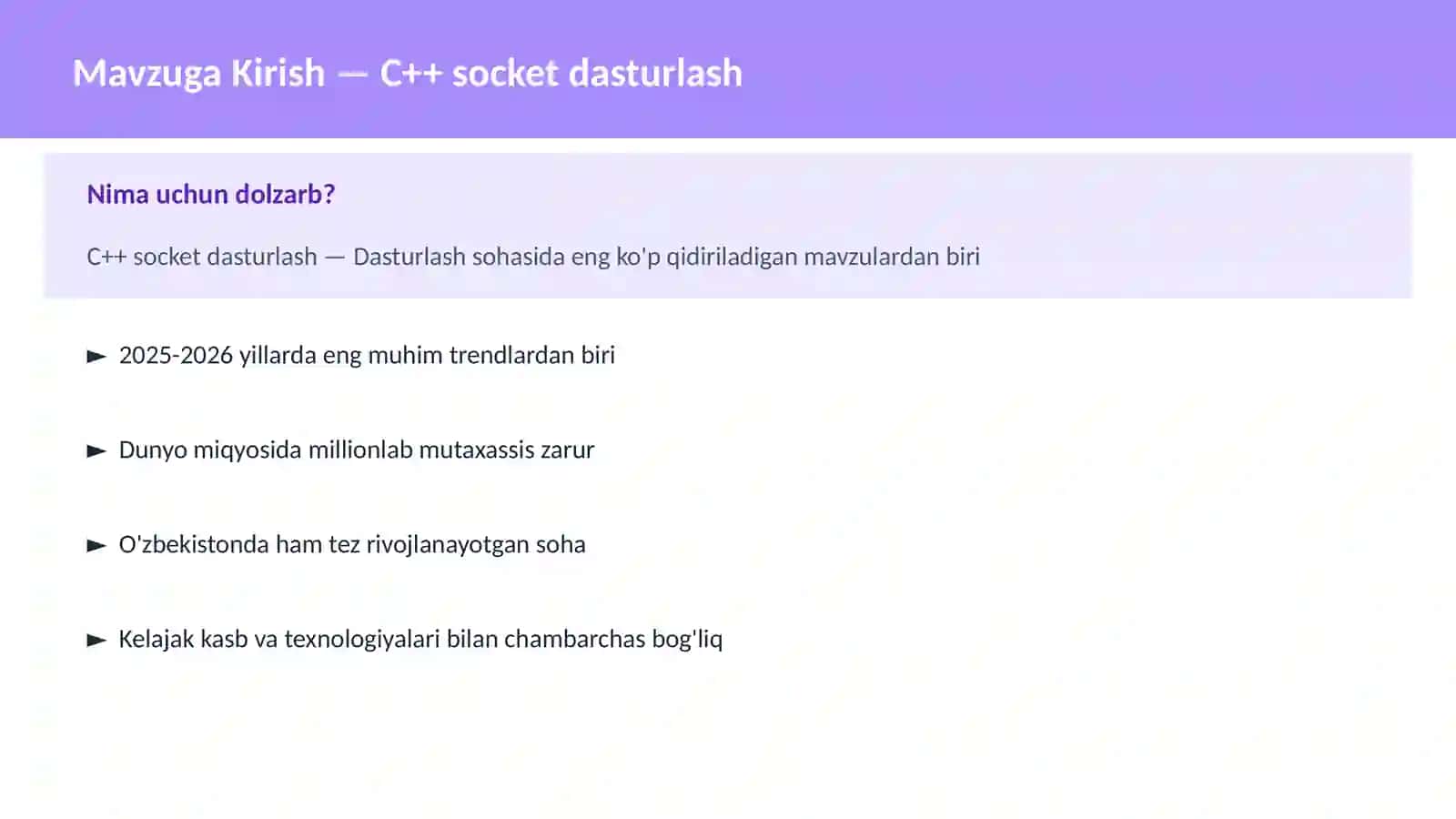 C++ socket dasturlash 2