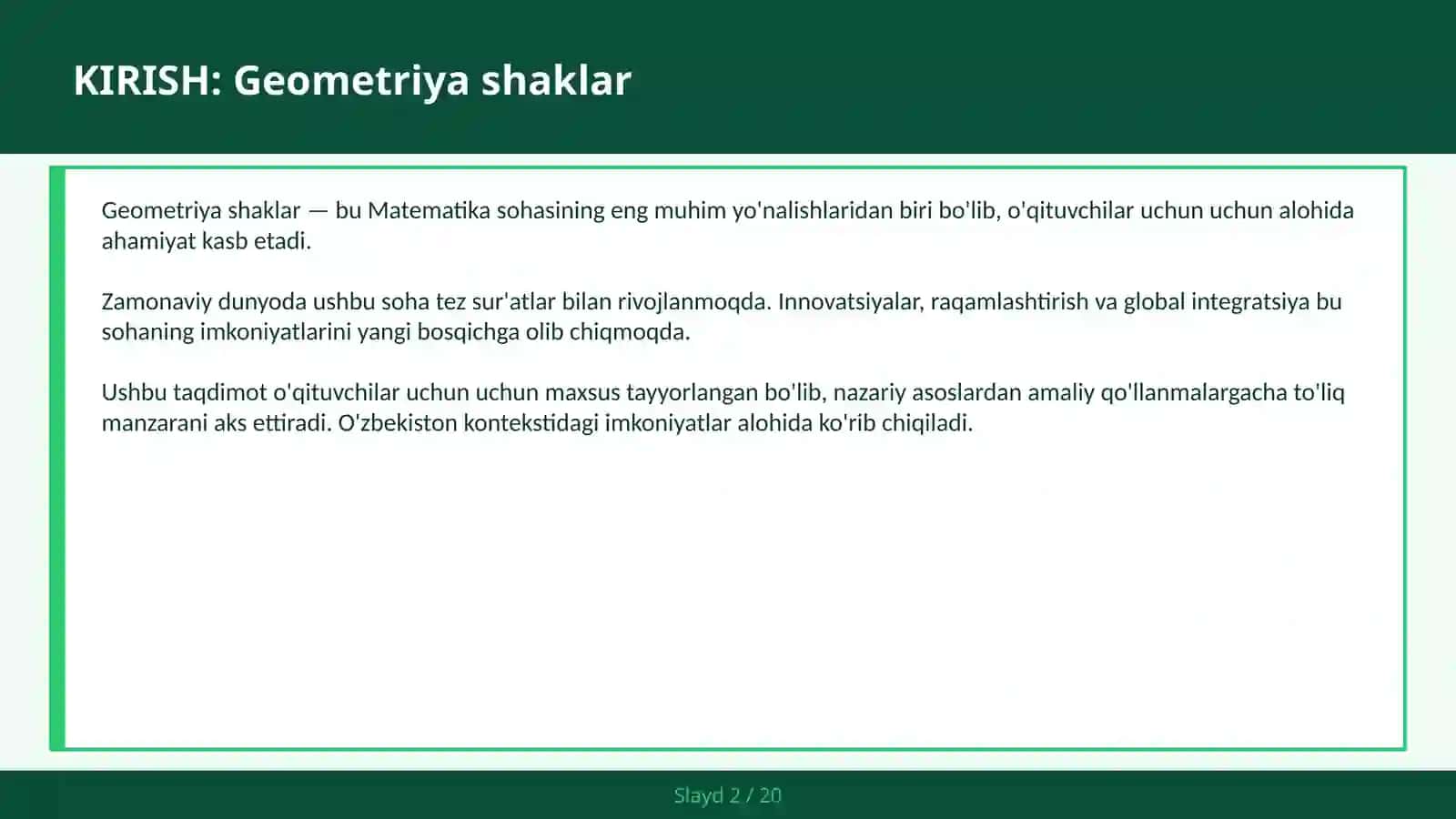 Geometriya shaklar 2