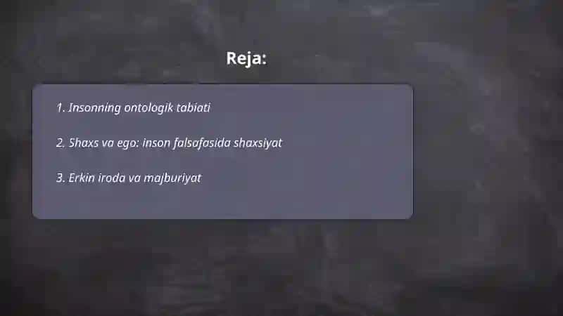 Inson falsafasi 2