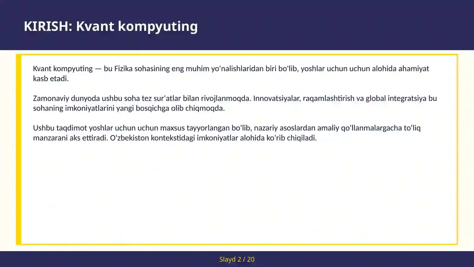 KIRISH: Kvant kompyuting 2