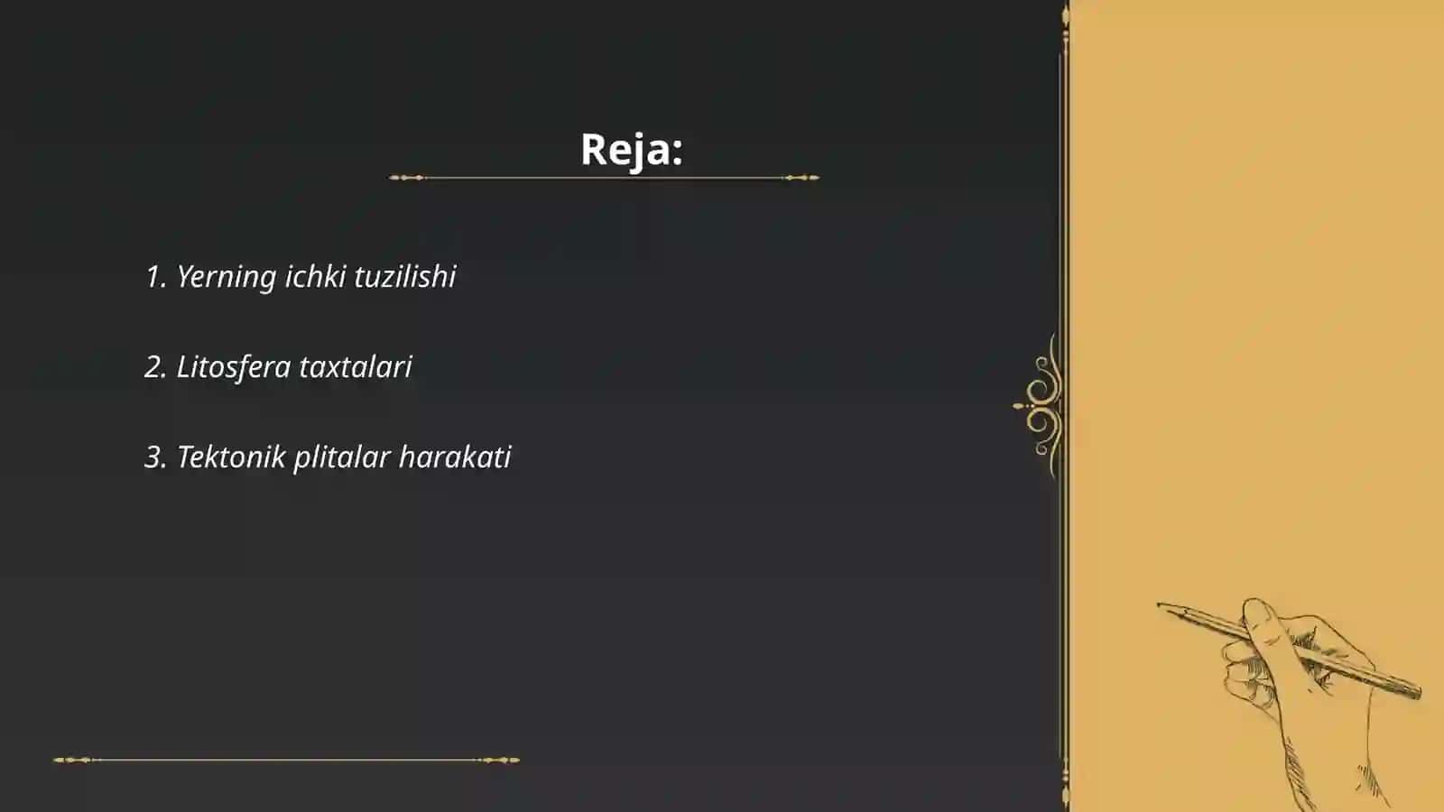 Yer plitalari va stratigrafiyasi 2