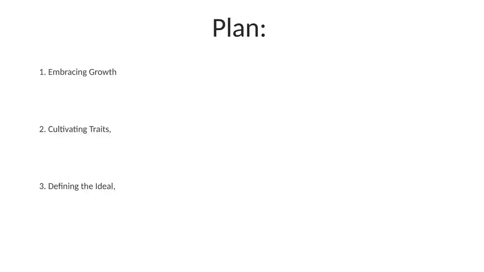 Ideal Personality Plan 2