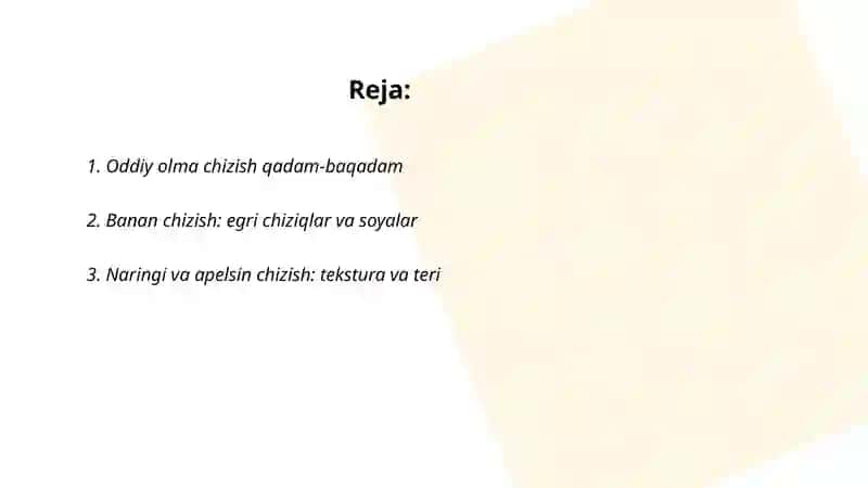 Mevalar rasmini chizish 2