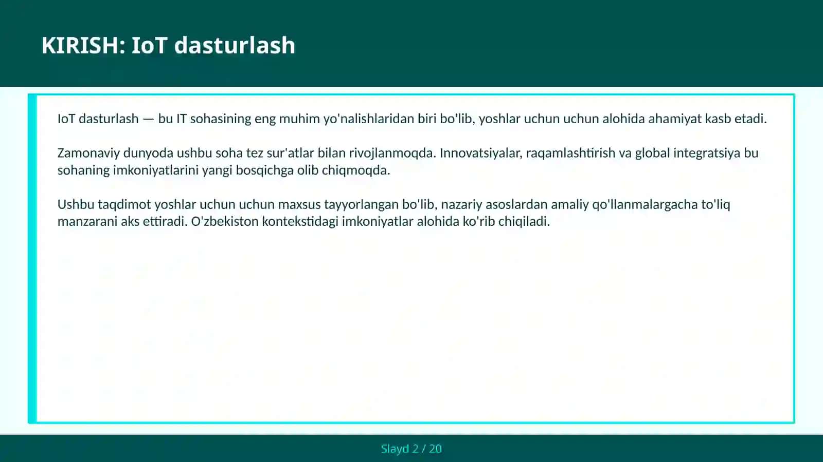 IoT Dasturlash 2