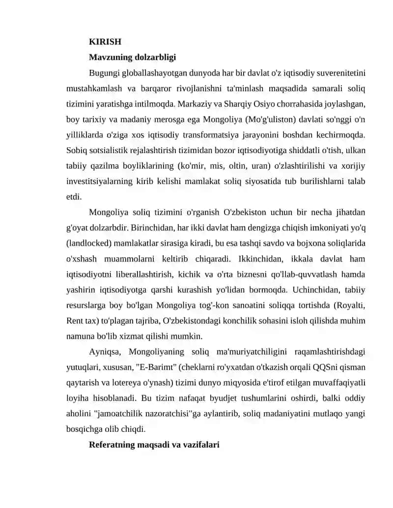 MONGOLIYA SOLIQ TIZIMI 2