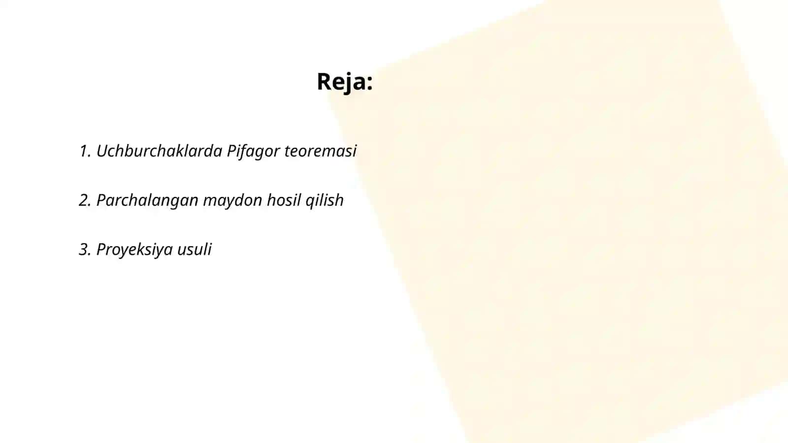 Uchburchaklarda Pifagor teoremasi 2