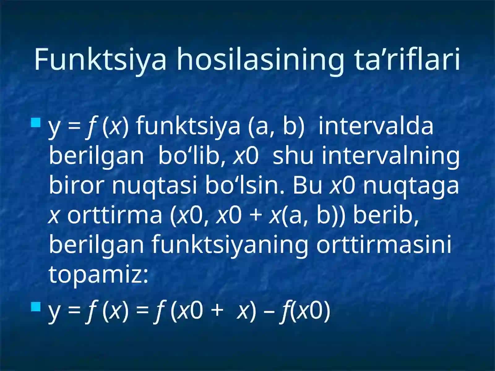 Funksiya hosilasi 2
