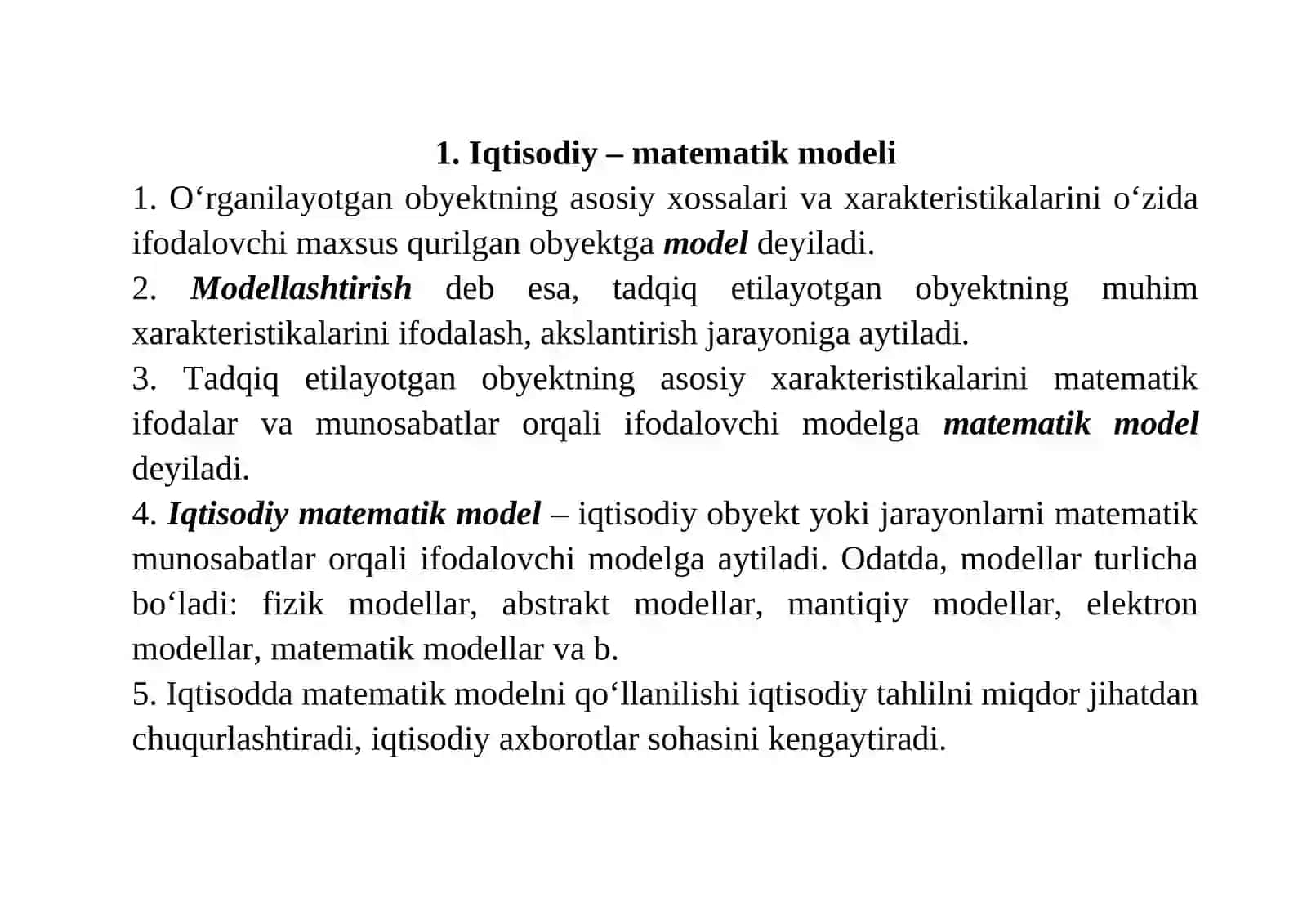 Chiziqli programmalashtirish masalasining qo‘yilishi 2