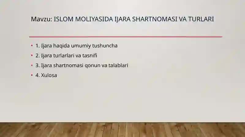 Islom Moliyasida Ijara Shartnomasi va Turlari 2