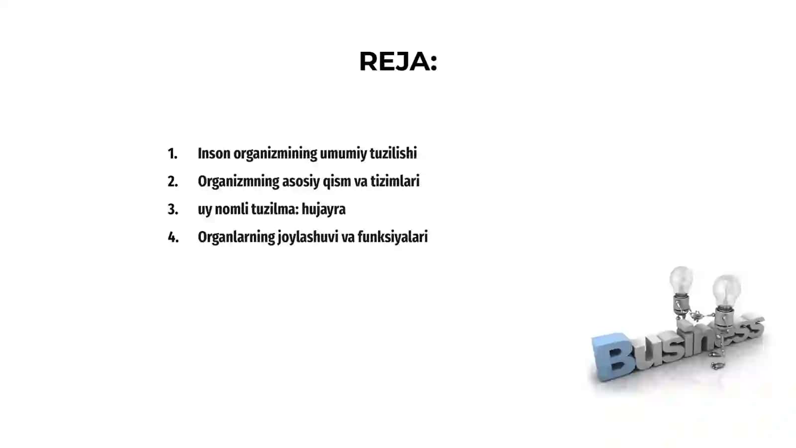 Inson organizmining tuzilish darajalari 2