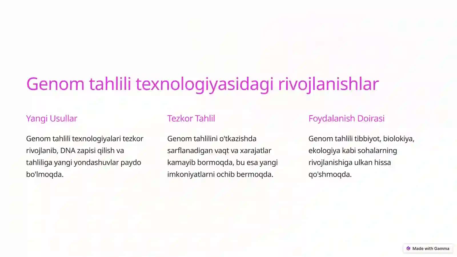 Genetikaning yangi yo'nalishlari 2