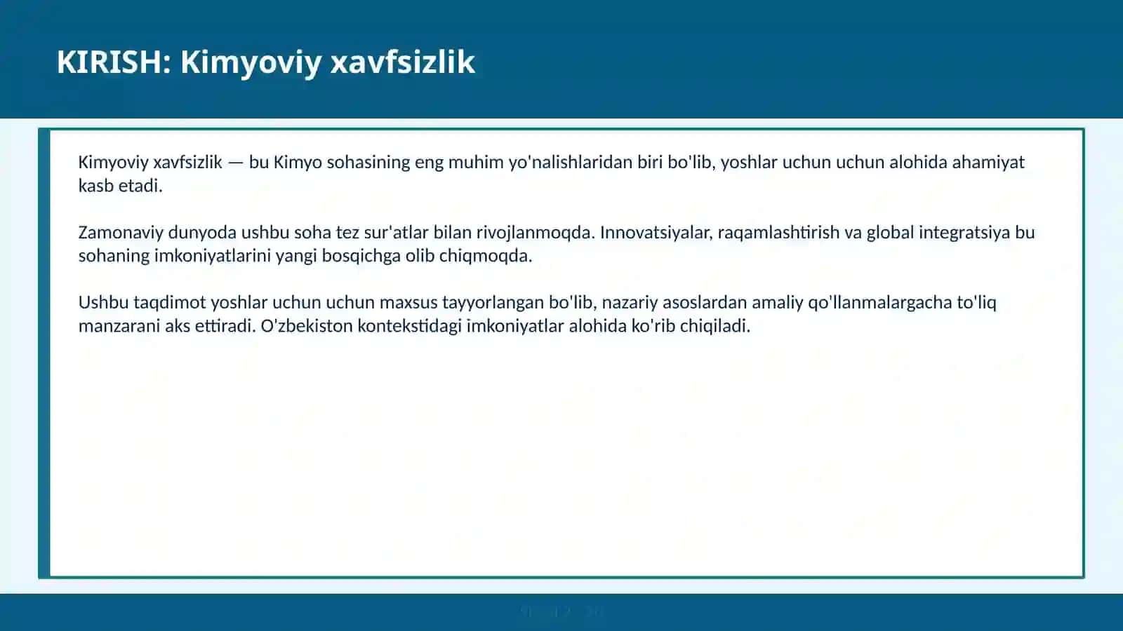 Kimyoviy xavfsizlik 2