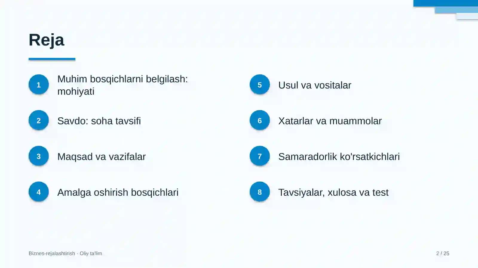 Savdoda muhim bosqichlarni belgilash 2