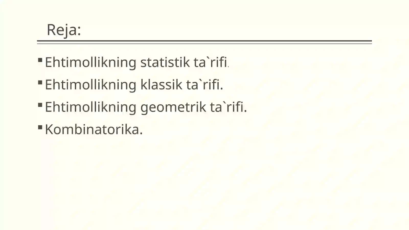 Ehtimollikning ta`riflari 2