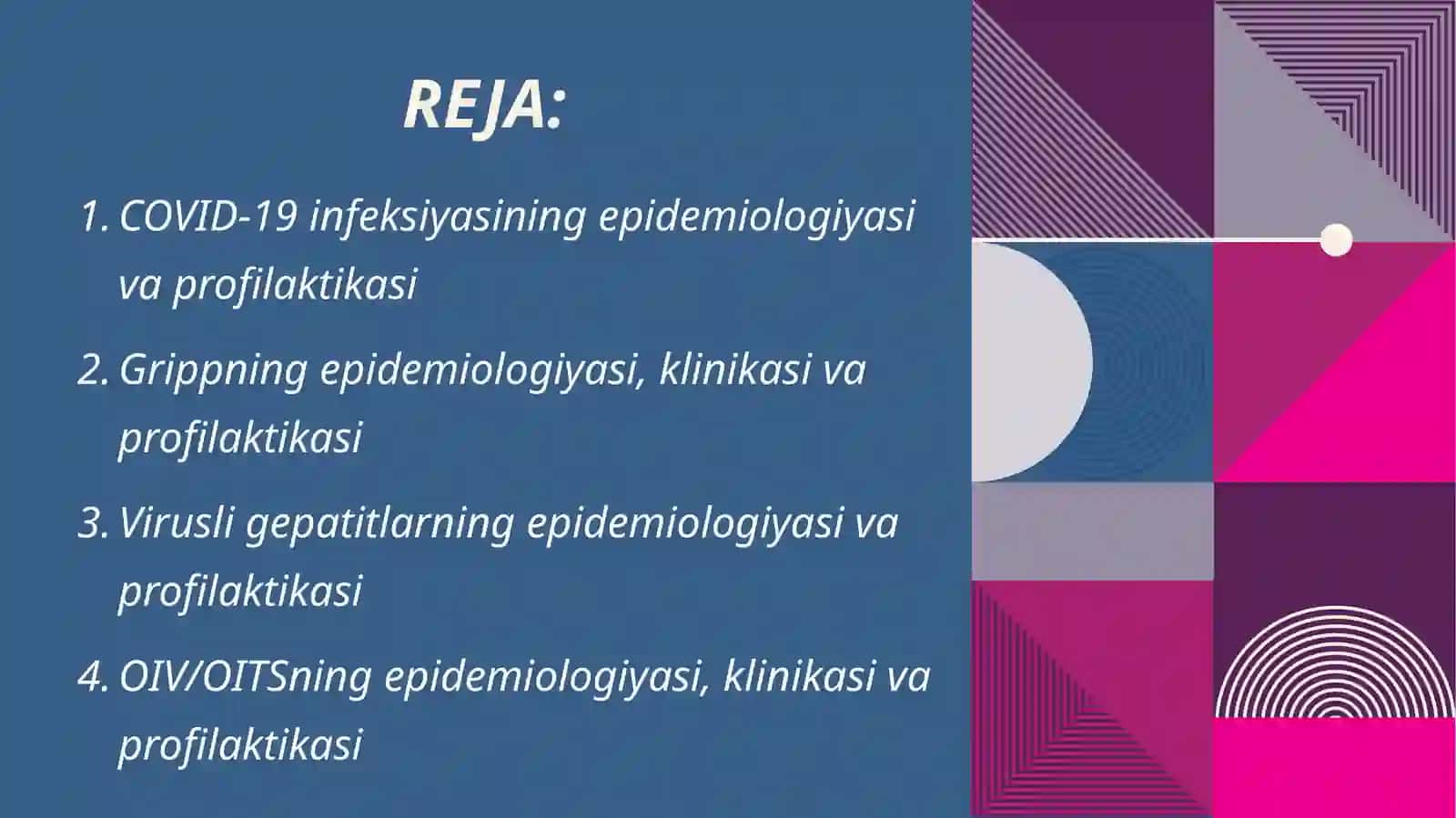 COVID-19, gripp, virusli gepatitlar va OIV/OITS — XXI asrning dolzarb muammolari 2